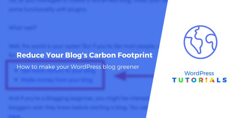 4 способа уменьшить углеродный след вашего блога WordPress